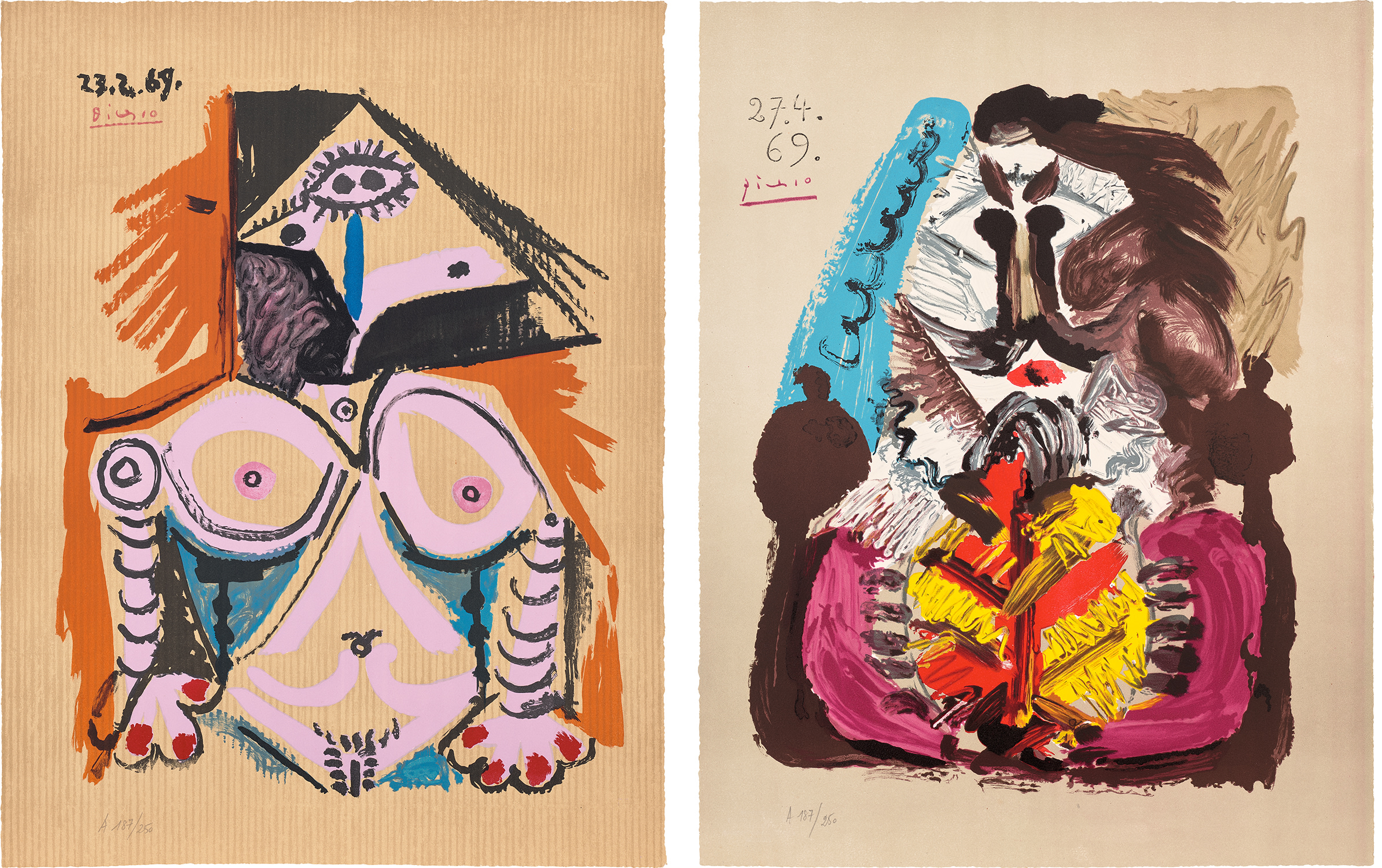 Pablo Picasso — Portraits imaginaire (Imaginary Portraits): two plates