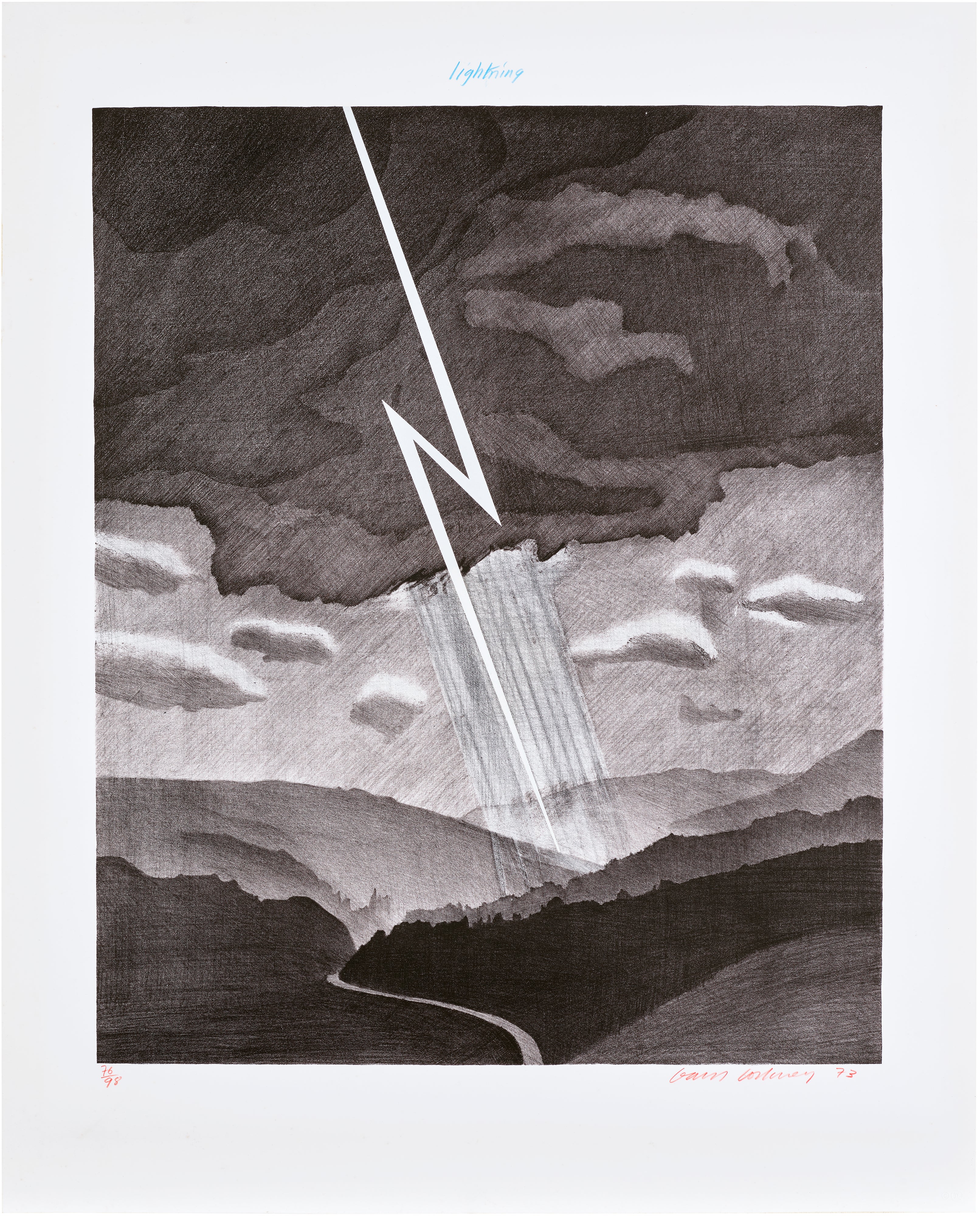 David Hockney — Lightning, from The Weather Series (G. 441, S.A.C. 139, M.C.A.T. 130)