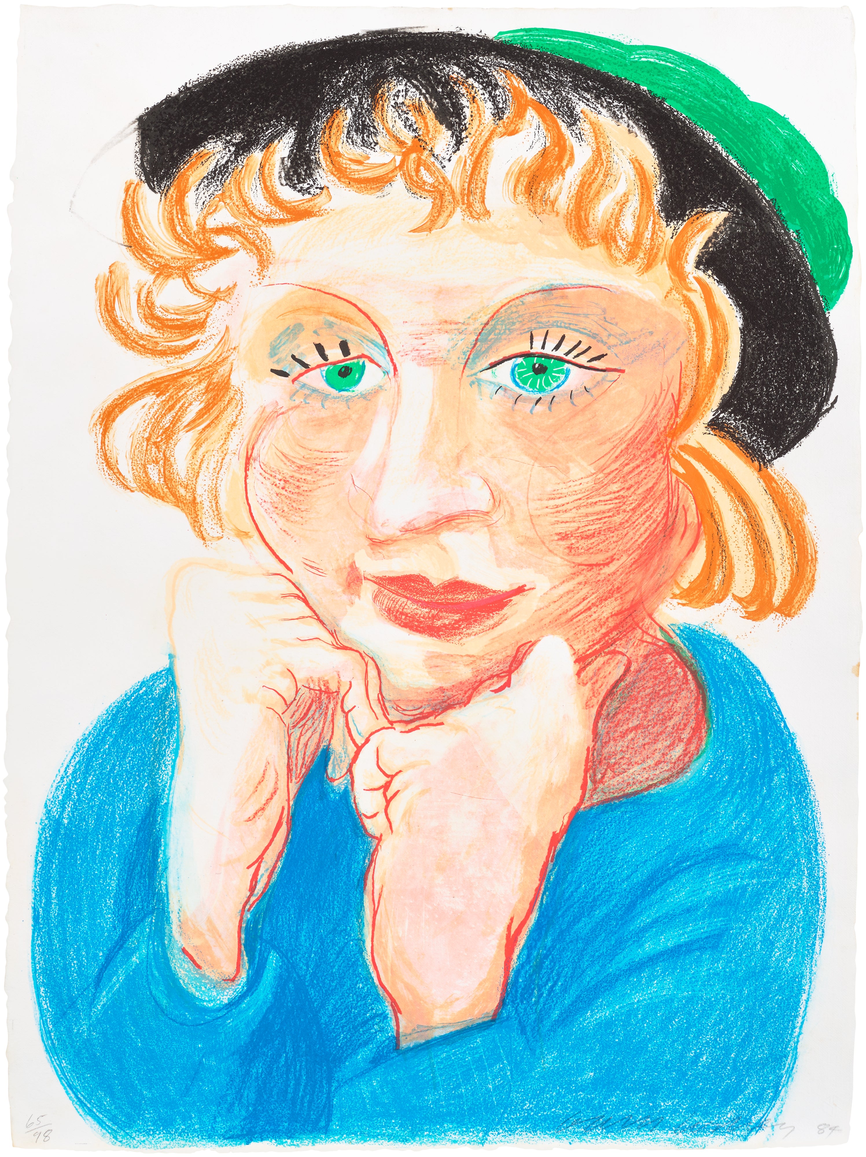 David Hockney — Celia with Green Hat, from Moving Focus (T.G. 274, M.C.A.T. 268)