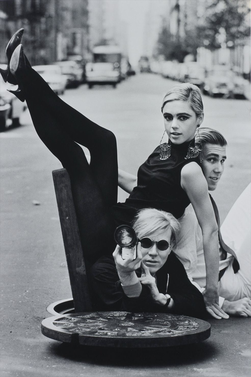 Andy Warhol with Edie Sedgwick and Chuck Wein, New York