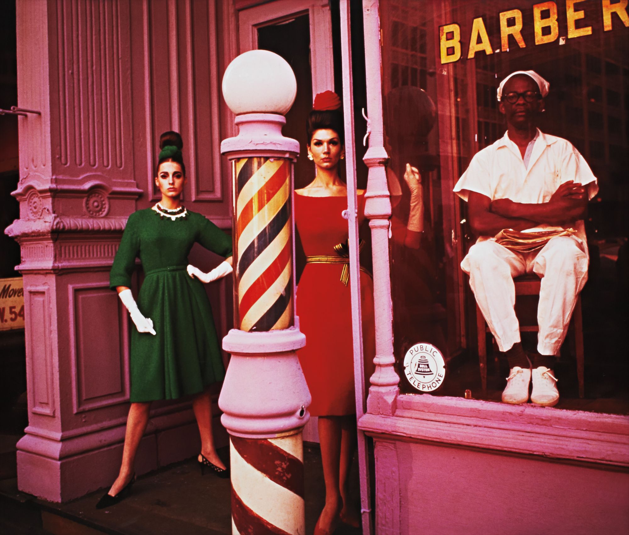 William Klein — Antonia + Simone + Barber Shop, New York, (Vogue)