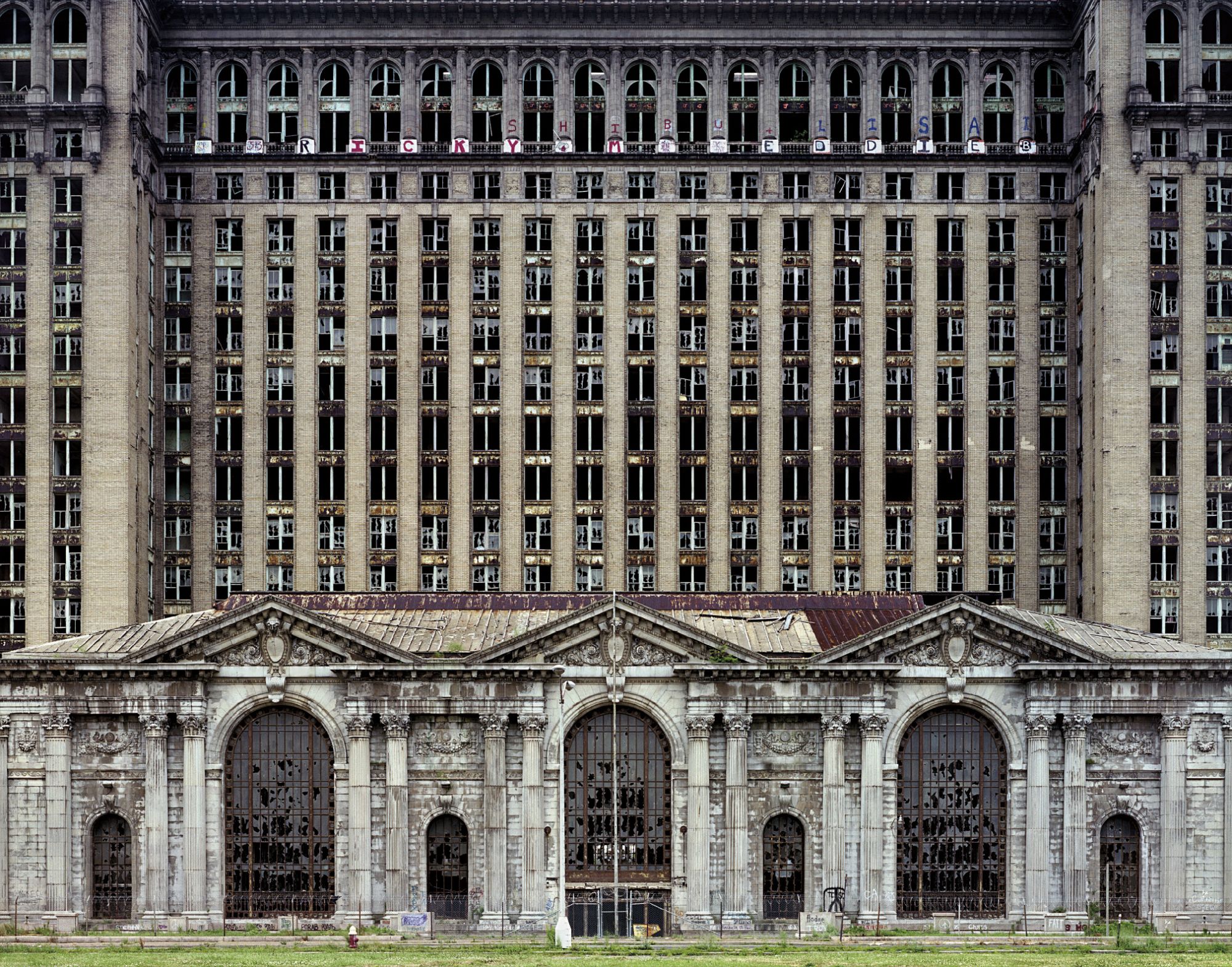 Yves Marchand — Facade, Michigan Central Station, Detroit, USA from The Ruins of Detroit