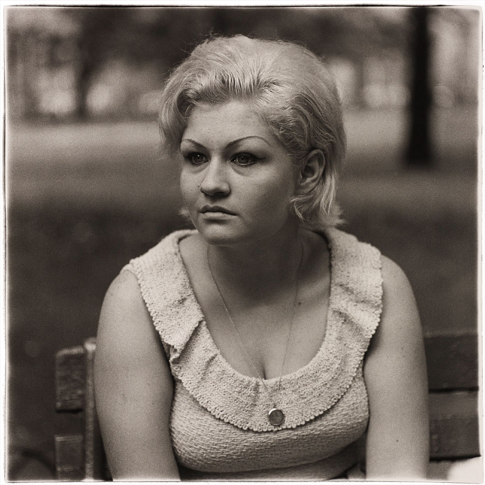 Diane Arbus — Woman with a locket in Washington Square Park, N.Y.C.