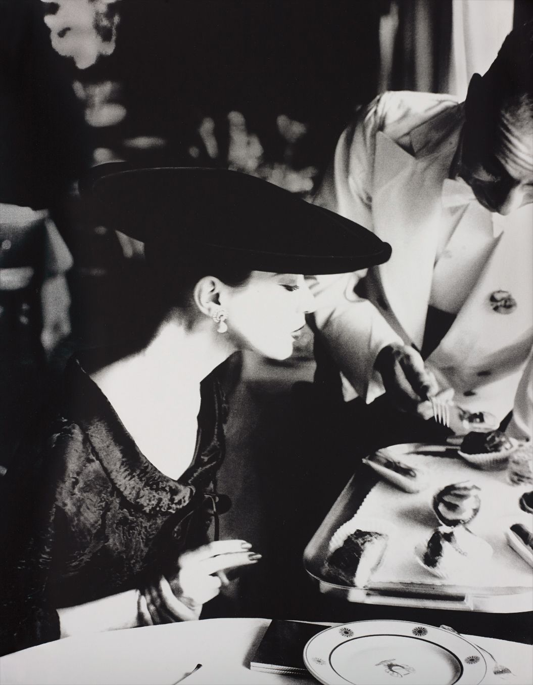 Lillian Bassman — The Little Furs, Barbara Mullen, Russian Broadtail Jacket by Trigère and hat by Lilly Daché, Essex House, New York