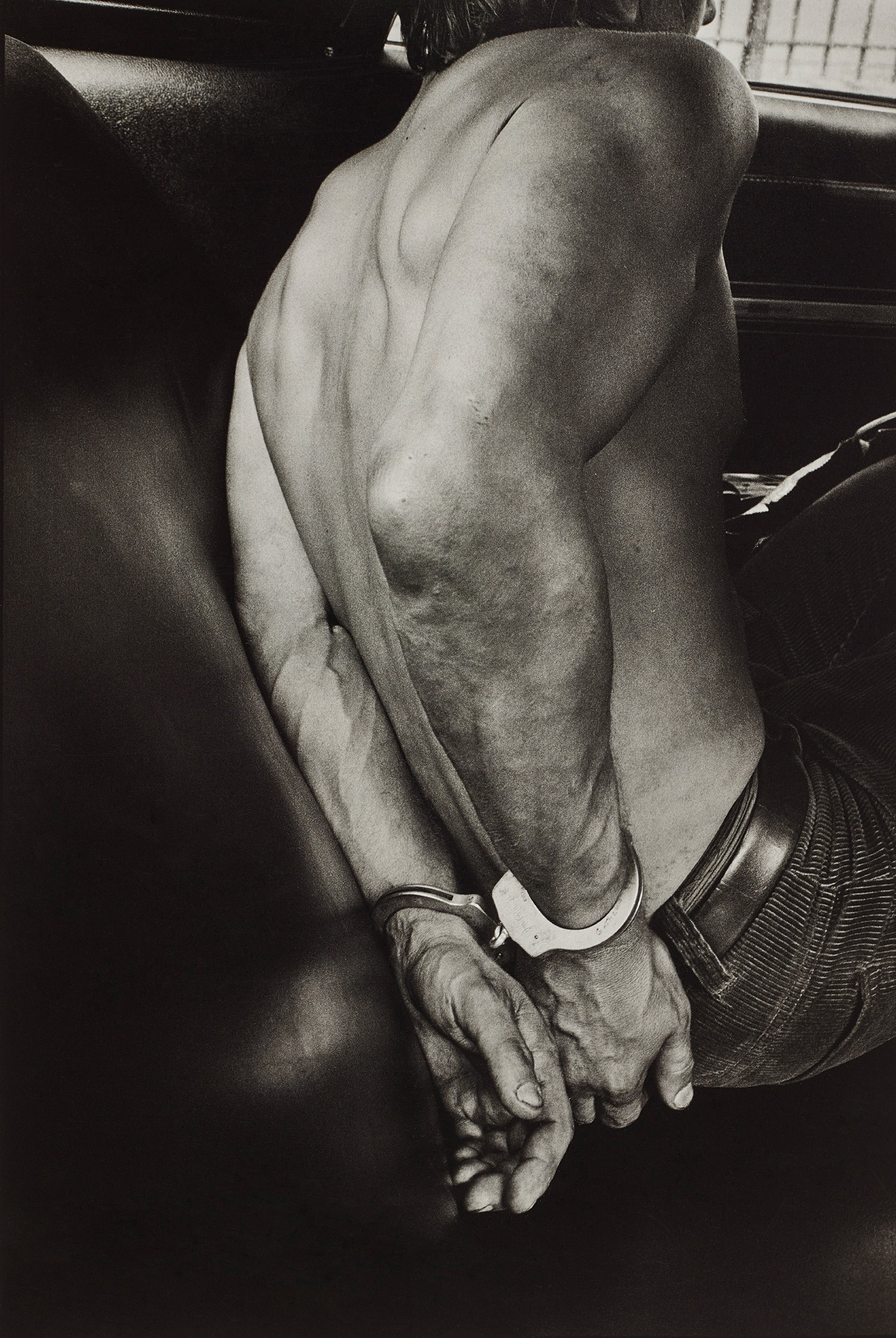 Suspect in the back of a police car, New York City