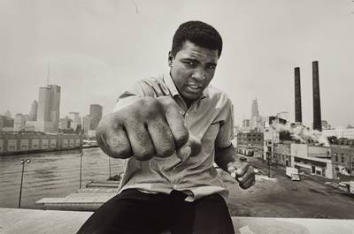 Muhammed Ali with fist, Chicago