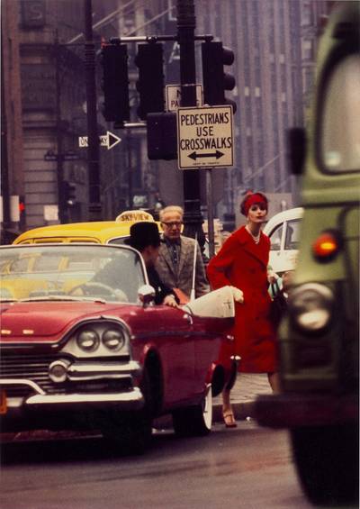 Anne St. Marie + Cruiser in Traffic, New York (Vogue)