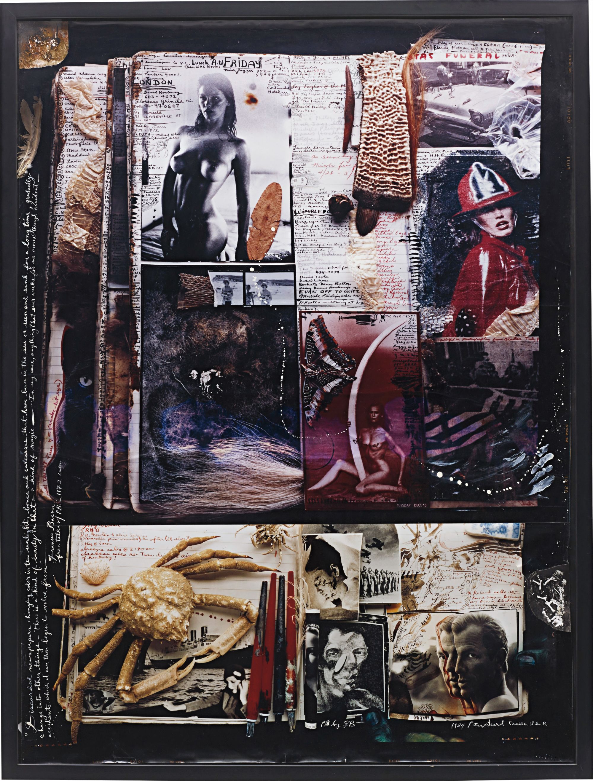 Peter Beard — "Tusk" Diary Pages, 1976; Lartigue and Bacon Diary Pages, 19-20 November