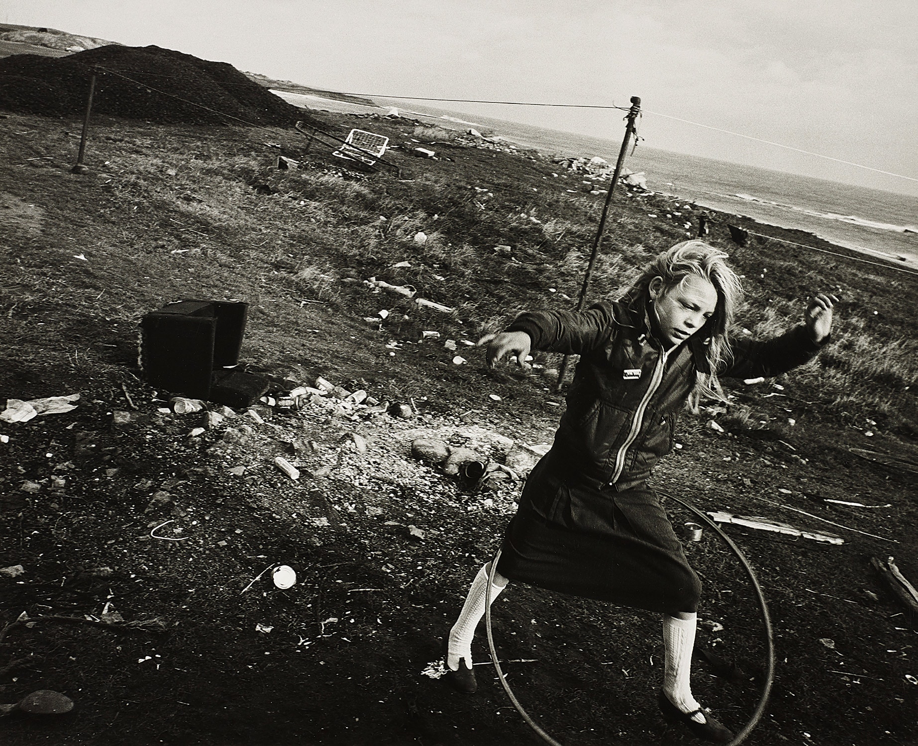 Helen and Her Hula-hoop, Seacoal Beach, Lynemouth, Northumberland