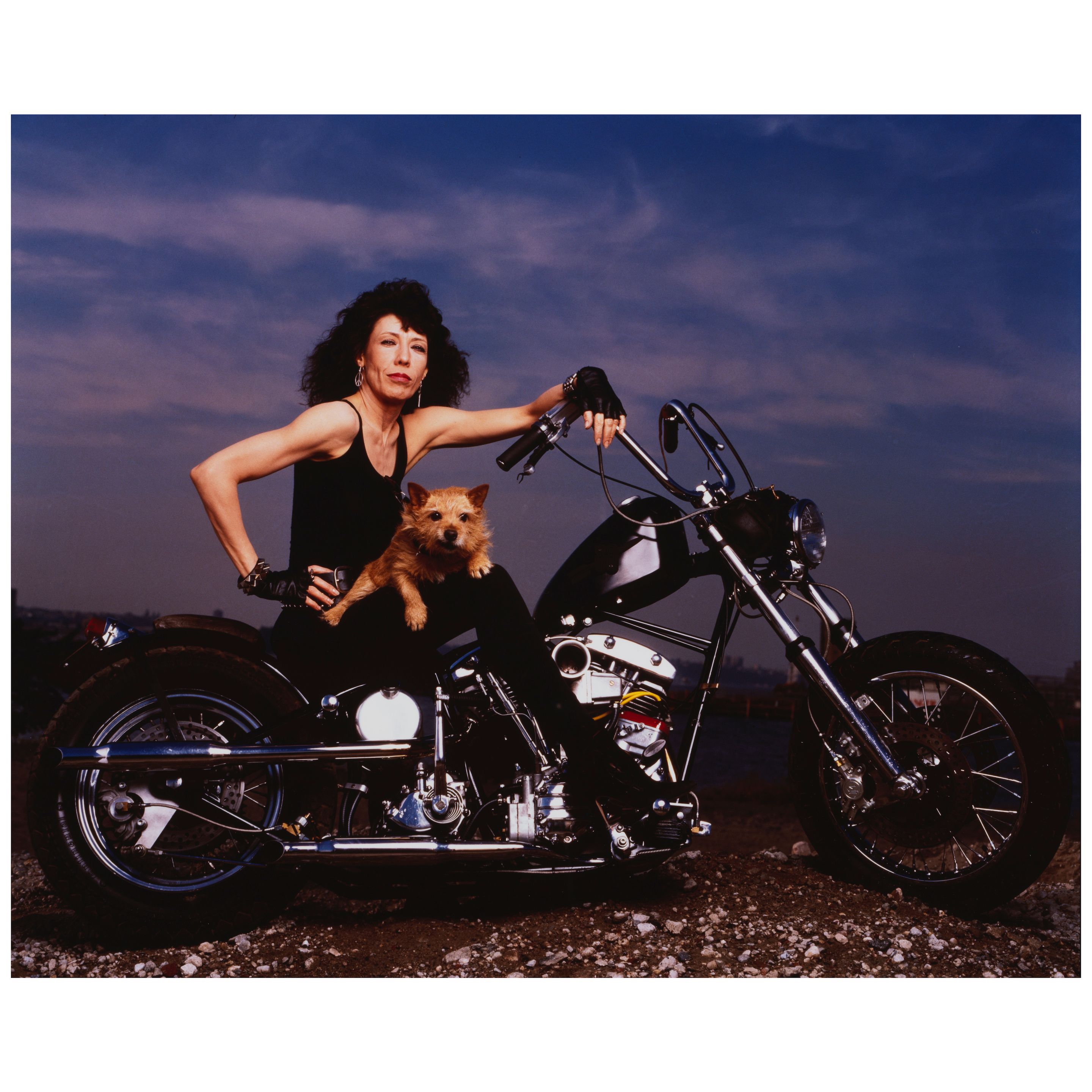 Lily Tomlin on a Motorcycle (for 'Vanity Fair')