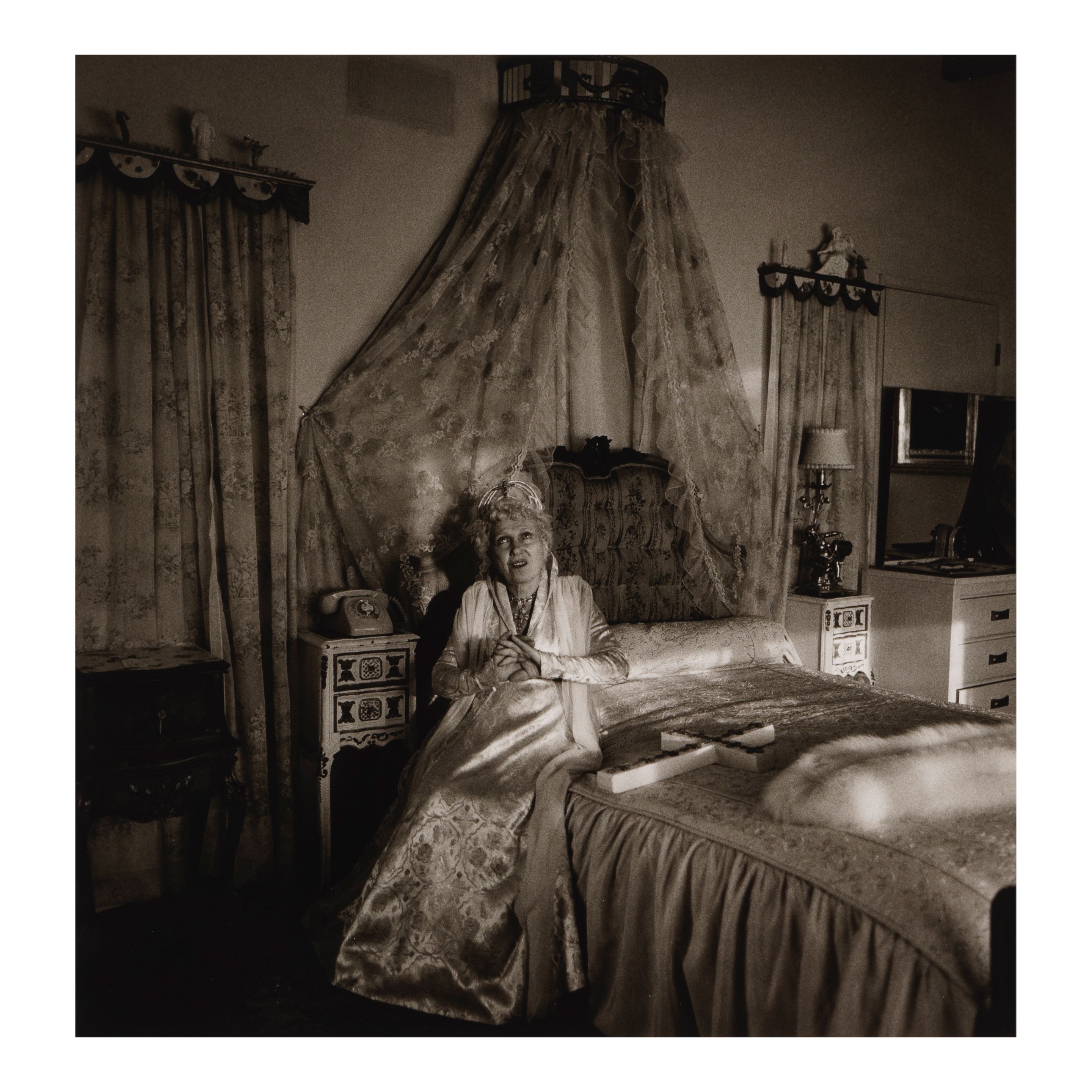 Diane Arbus — Bishop on her bed, Santa Barbara