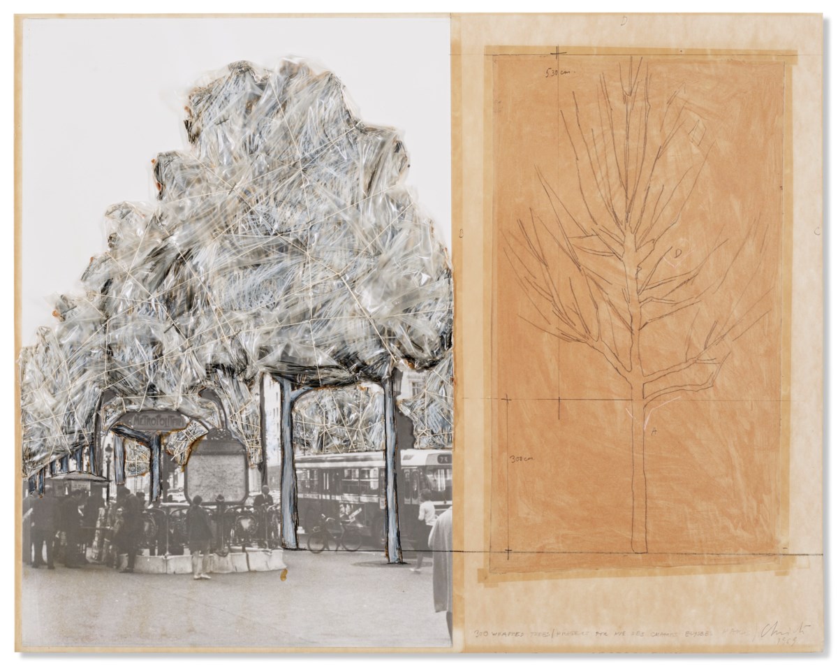 Christo — 300 wrapped trees (Project for Avenue des Champs-Elysées)