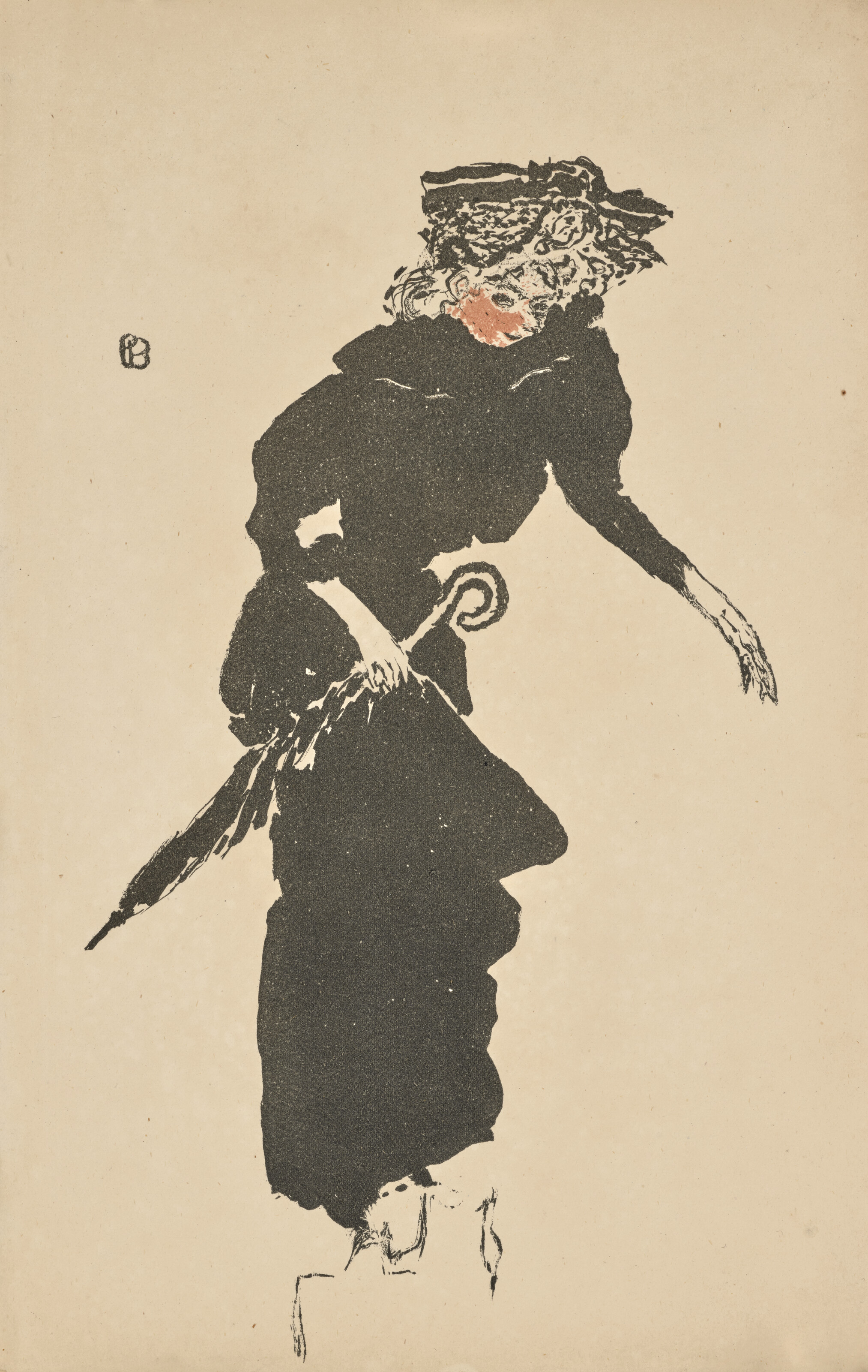 Pierre Bonnard — Femme au parapluie , planche issue de La Revue Blanche