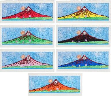Yayoi Kusama — Yayoi Kusama 草間彌生 | Mt. Fuji in Seven Colours (set of 7 works) 七色富士山（一組七幅）