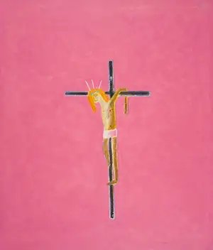 Craigie Aitchison — Pink Crucifixion (Lambirth & Peck 42)
