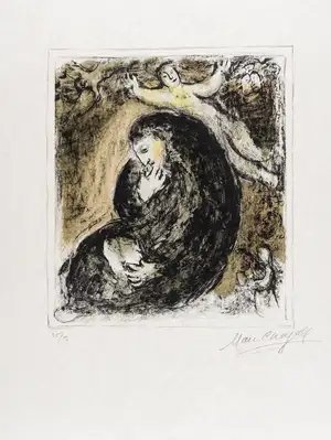 Marc Chagall — The Prophet and the Angel (Mourlot 942)