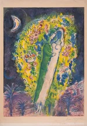 Couple dans les Mimosas, from Nice et la Côte d'Azur (Sorlier 32)