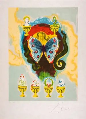 Salvador Dalí — Wealth, Health, Fame and Love, From The Tarot (Seven of Cups) (Field 78-6; not in M&L)