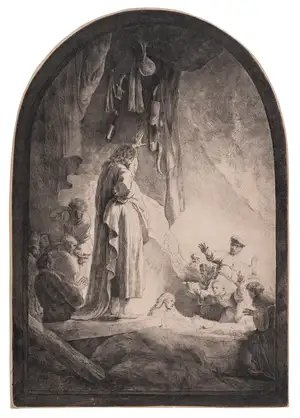 Rembrandt Harmensz. van Rijn — The Raising of Lazarus: the larger plate