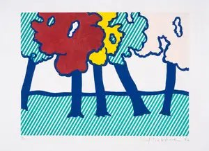 Roy Lichtenstein — Illustration for 'Or Automnal: Arrière-Saison en Nouvelle Angleterre' (Corlett 270)