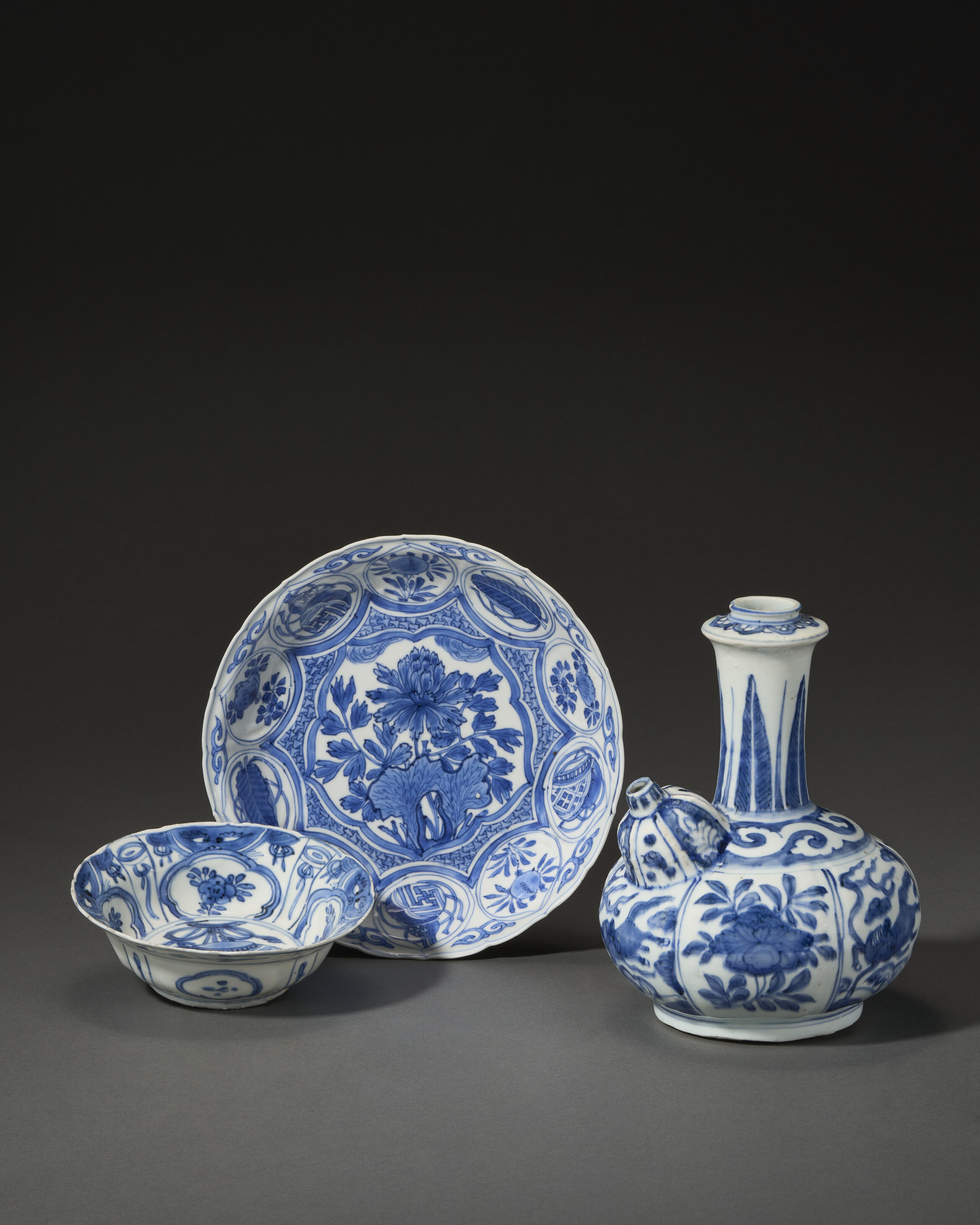 Three Blue And White Porcelain Kraak Vessels — MING DYNASTY, LATE 16TH-EARLY 17TH CENTURY