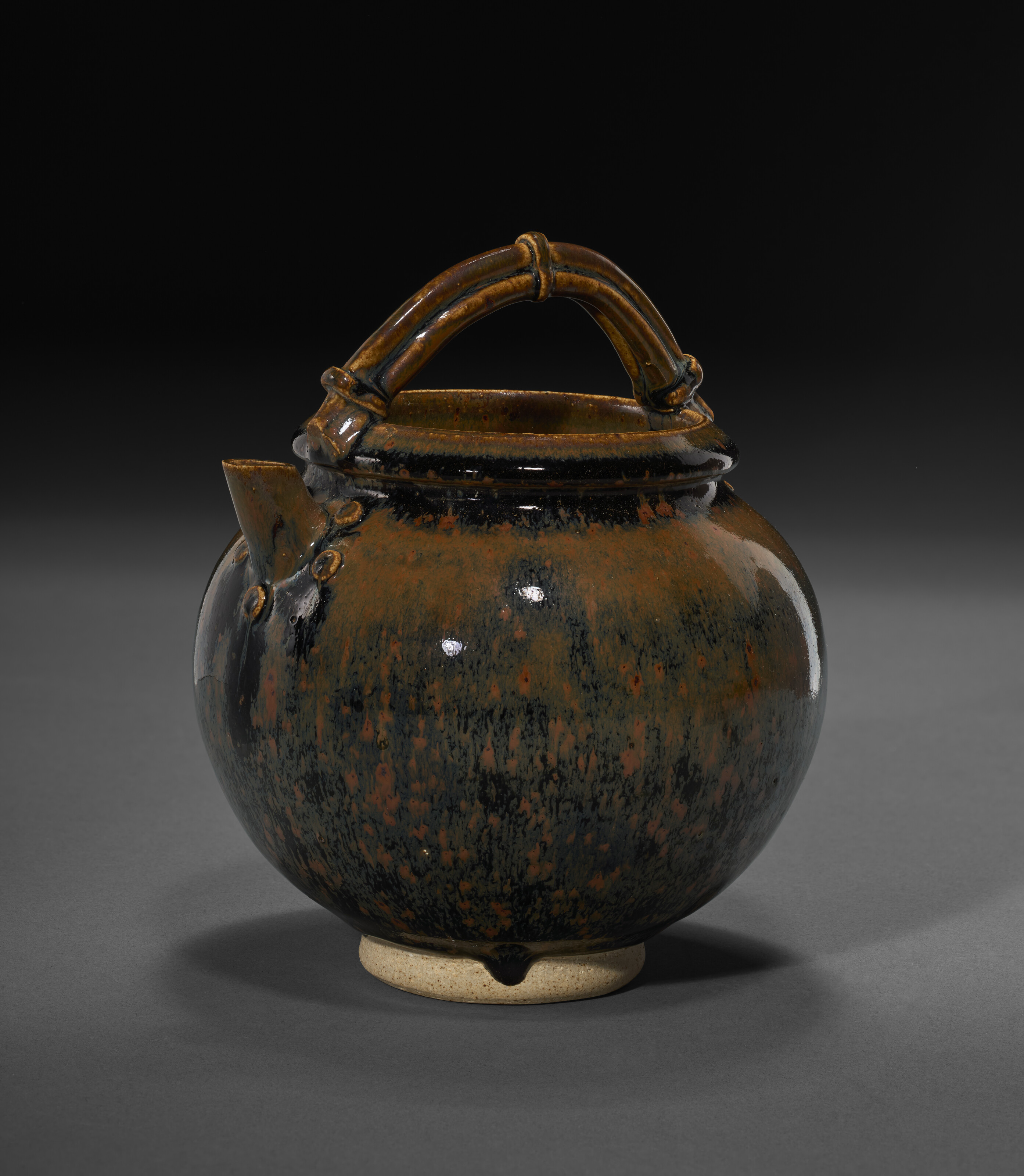 A Rare Russet-splashed Black-glazed Ovoid Ewer — NORTHERN SONG-JIN DYNASTY (AD 960-1234)