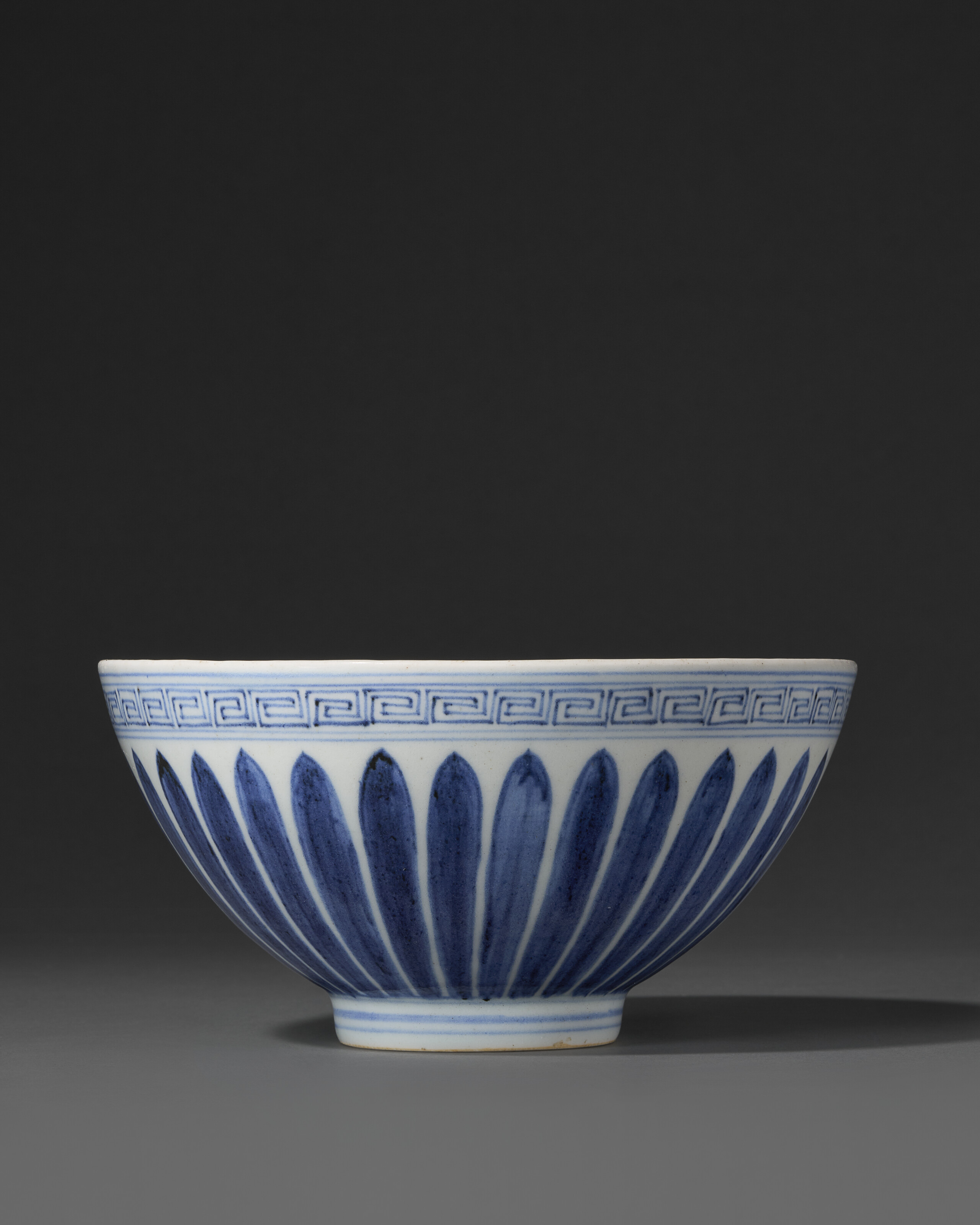 A Rare Large Blue And White ' Lianzi ' Bowl — XUANDE SIX-CHARACTER MARK IN UNDERGLAZE BLUE WITHIN A DOUBLE CIRCLE AND OF THE PERIOD (1426-1435)