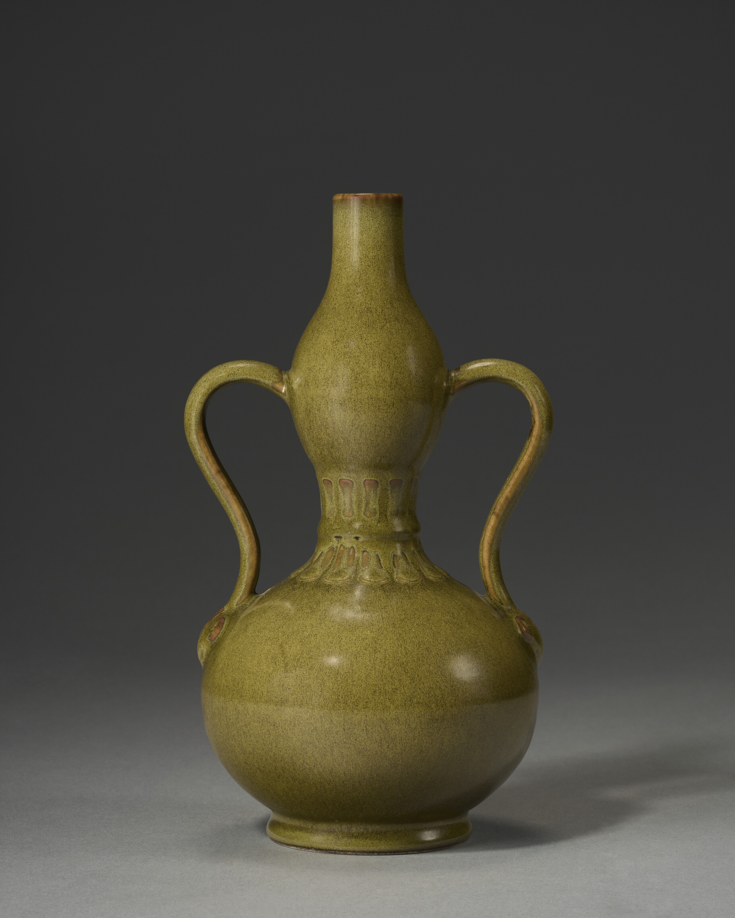 An 'eel-skin'-glazed Double Gourd-form Vase — QIANLONG SIX-CHARACTER IMPRESSED SEAL MARK AND OF THE PERIOD (1736-1795)