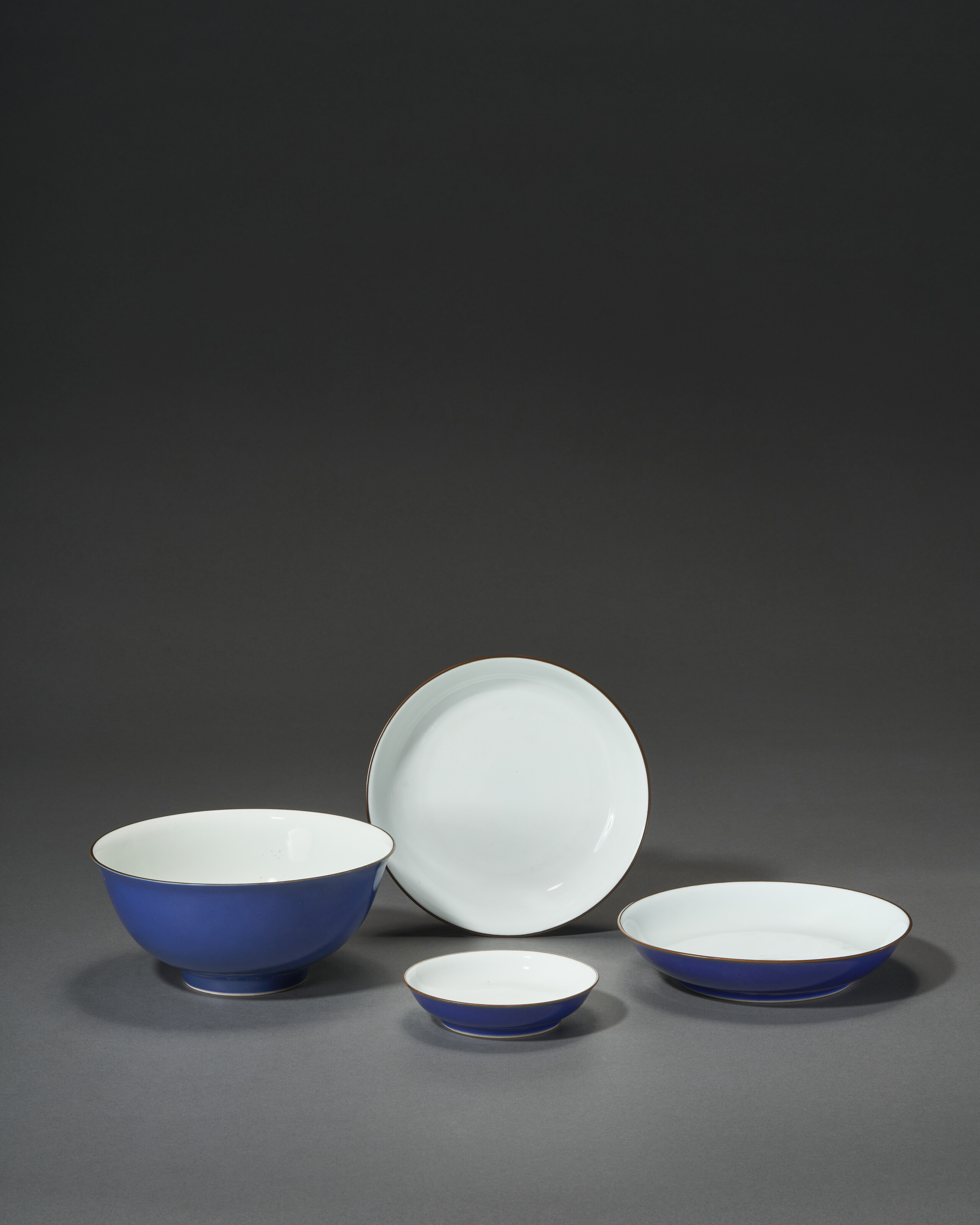 A Group Of Four Blue-glazed Vessels — 18TH CENTURY