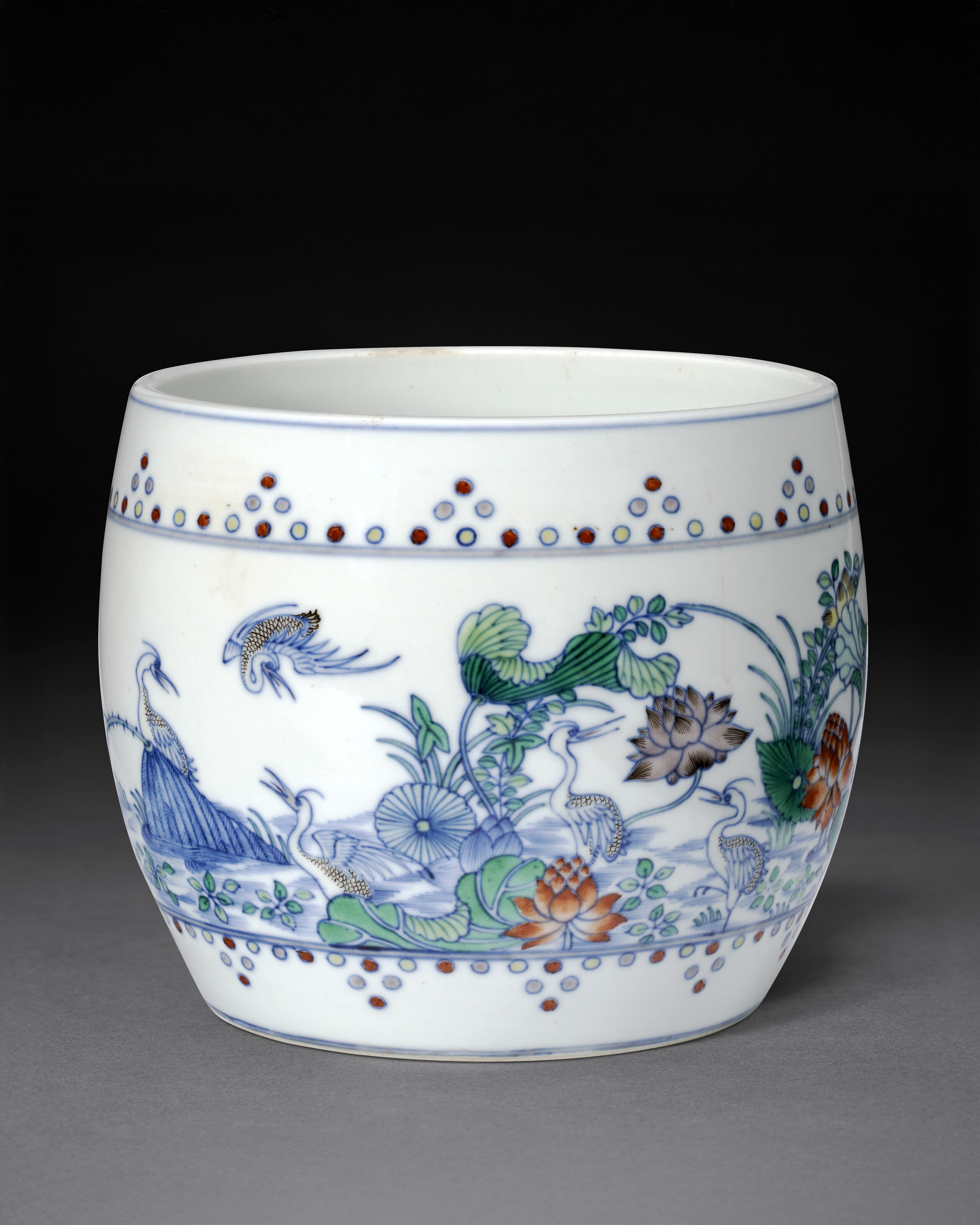 A Doucai 'egrets And Lotus Pond' Jardinière — 18TH CENTURY