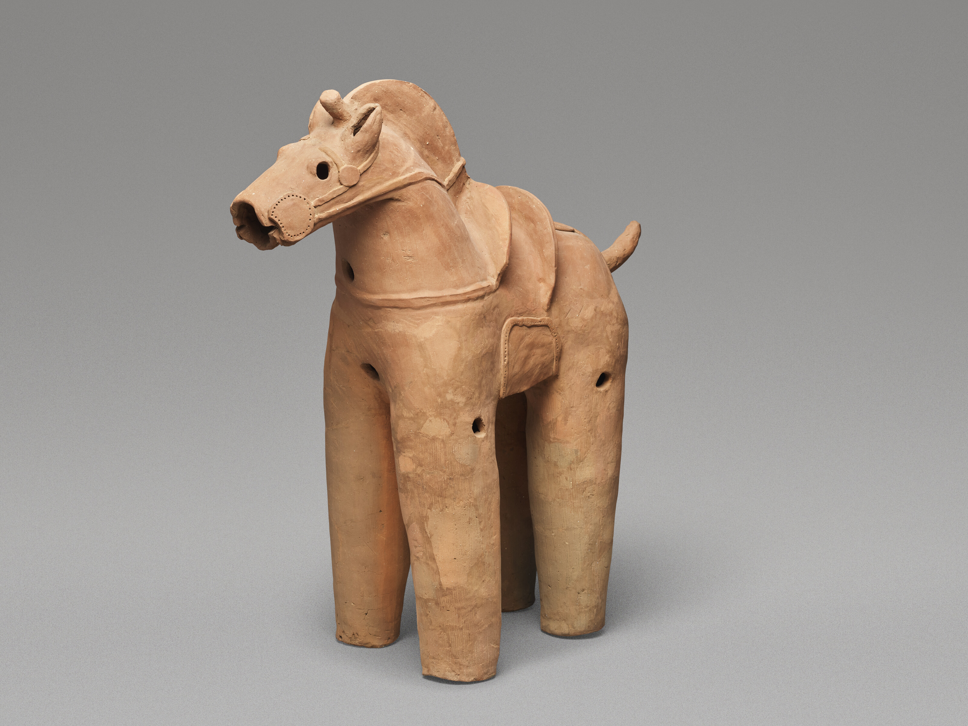A Large Haniwa Earthenware Sculpture Of A Horse — LATE KOFUN PERIOD (6TH-7TH CENTURY)