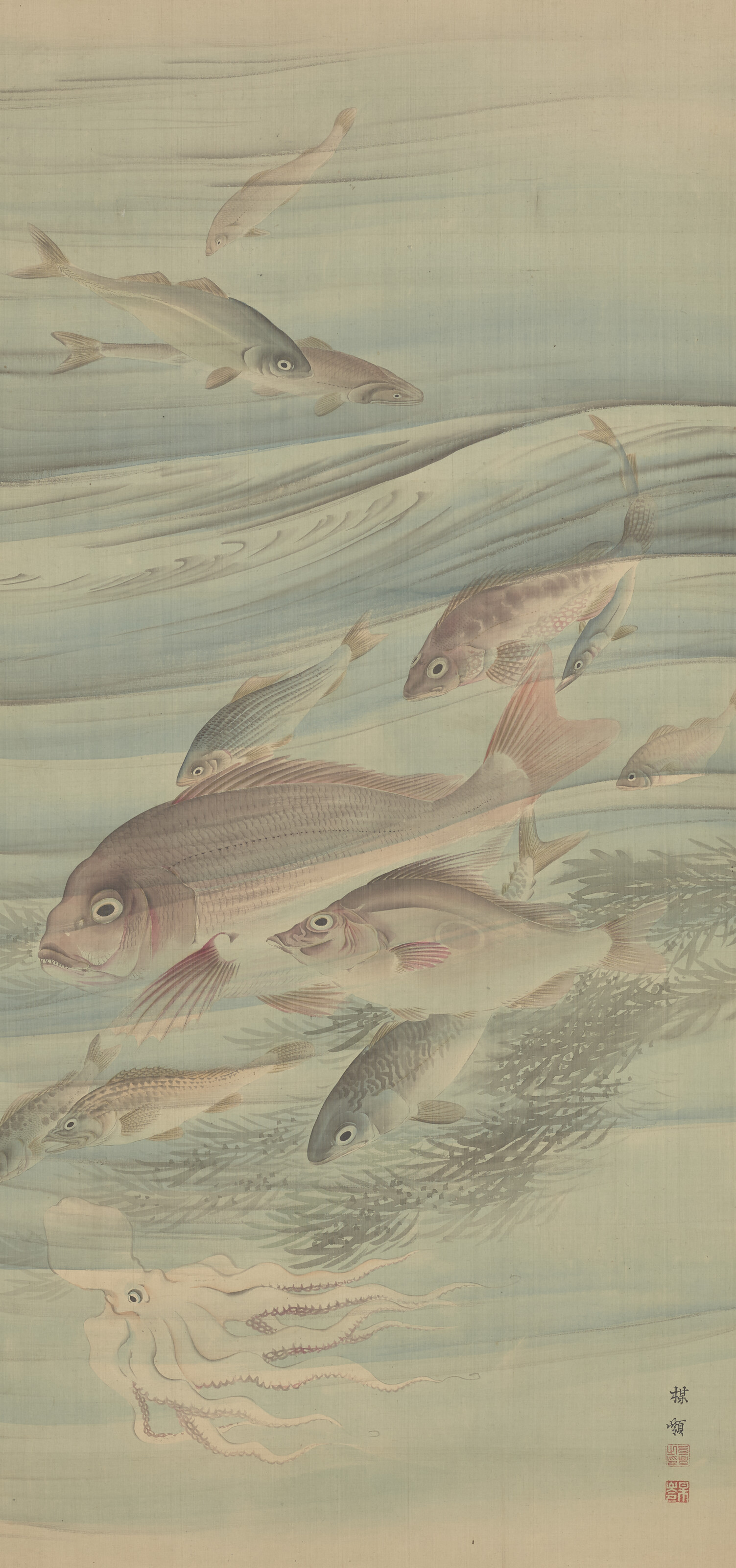 Kono Bairei — Group of Fish