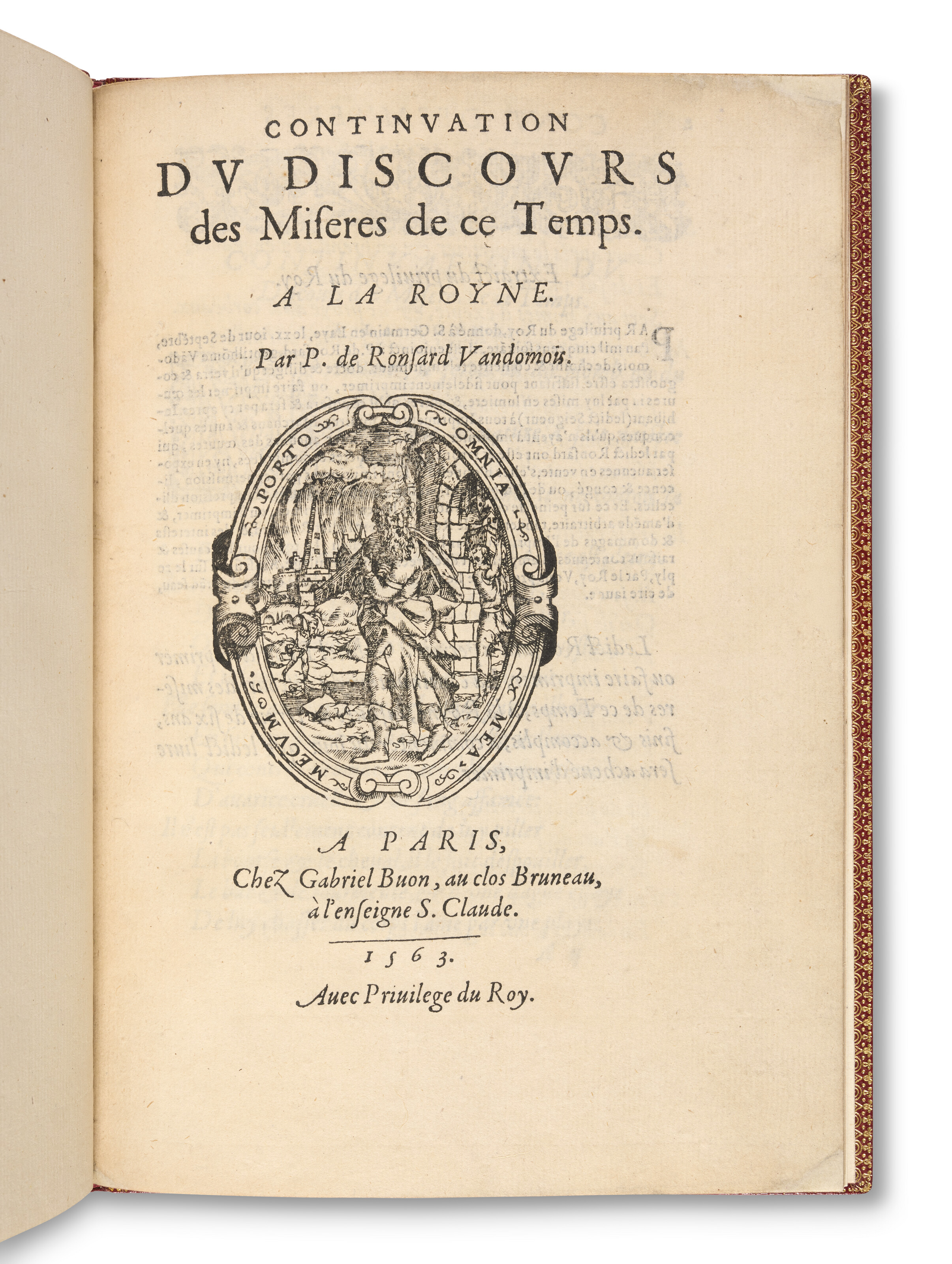 Continuation du Discours des Misères de ce Temps... Paris : Gabriel Buon, 1563.