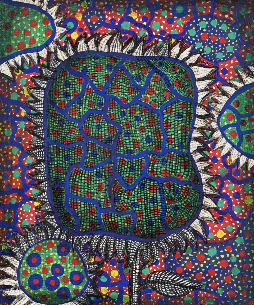 Yayoi Kusama — marker pen on canvas
