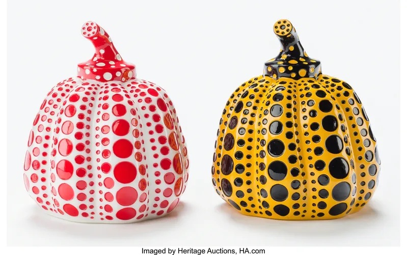 Yayoi Kusama — Pumpkin (Yellow); and Pumpkin (Red)