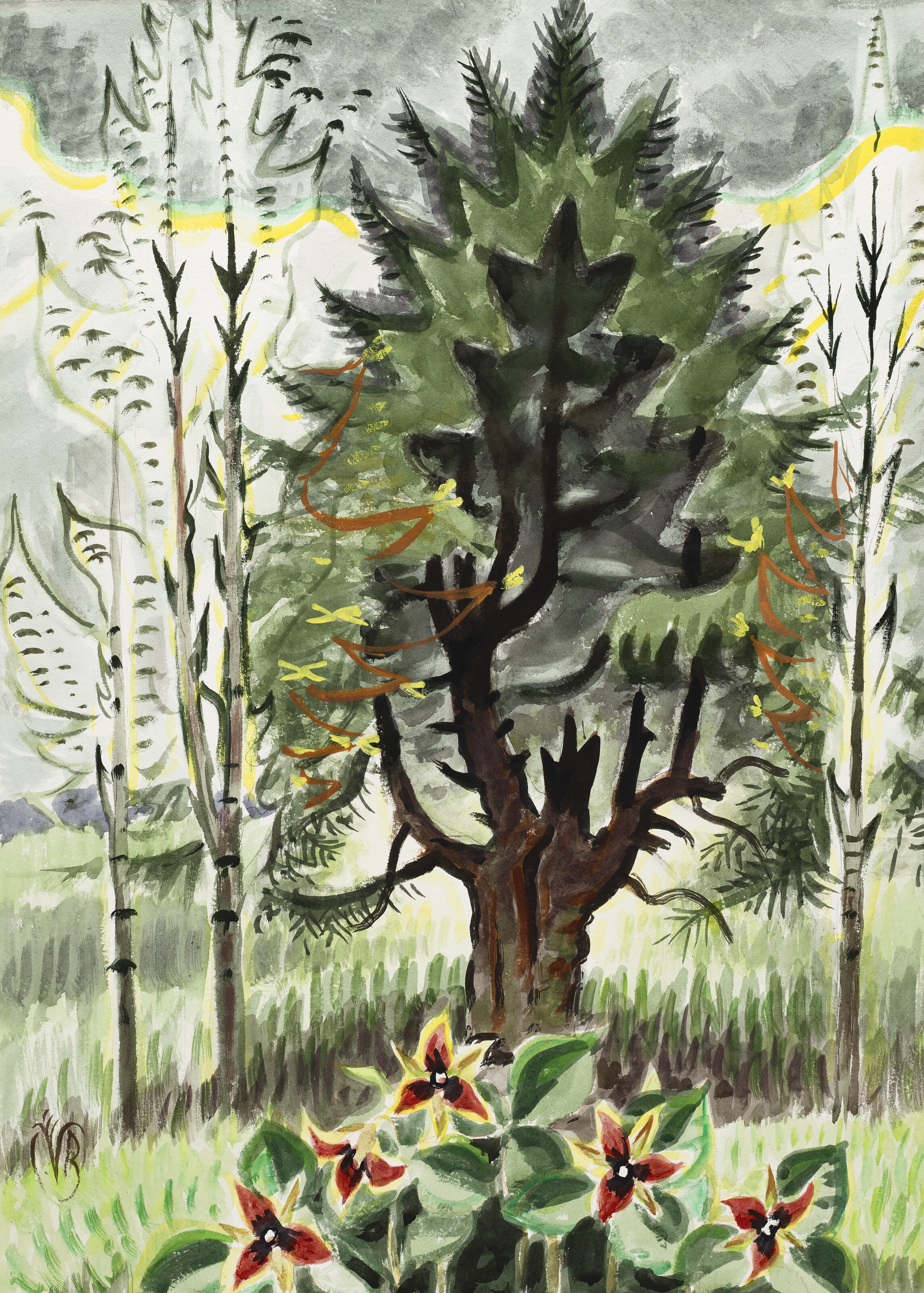 Charles Ephraim Burchfield — Hemlock and Trilliums