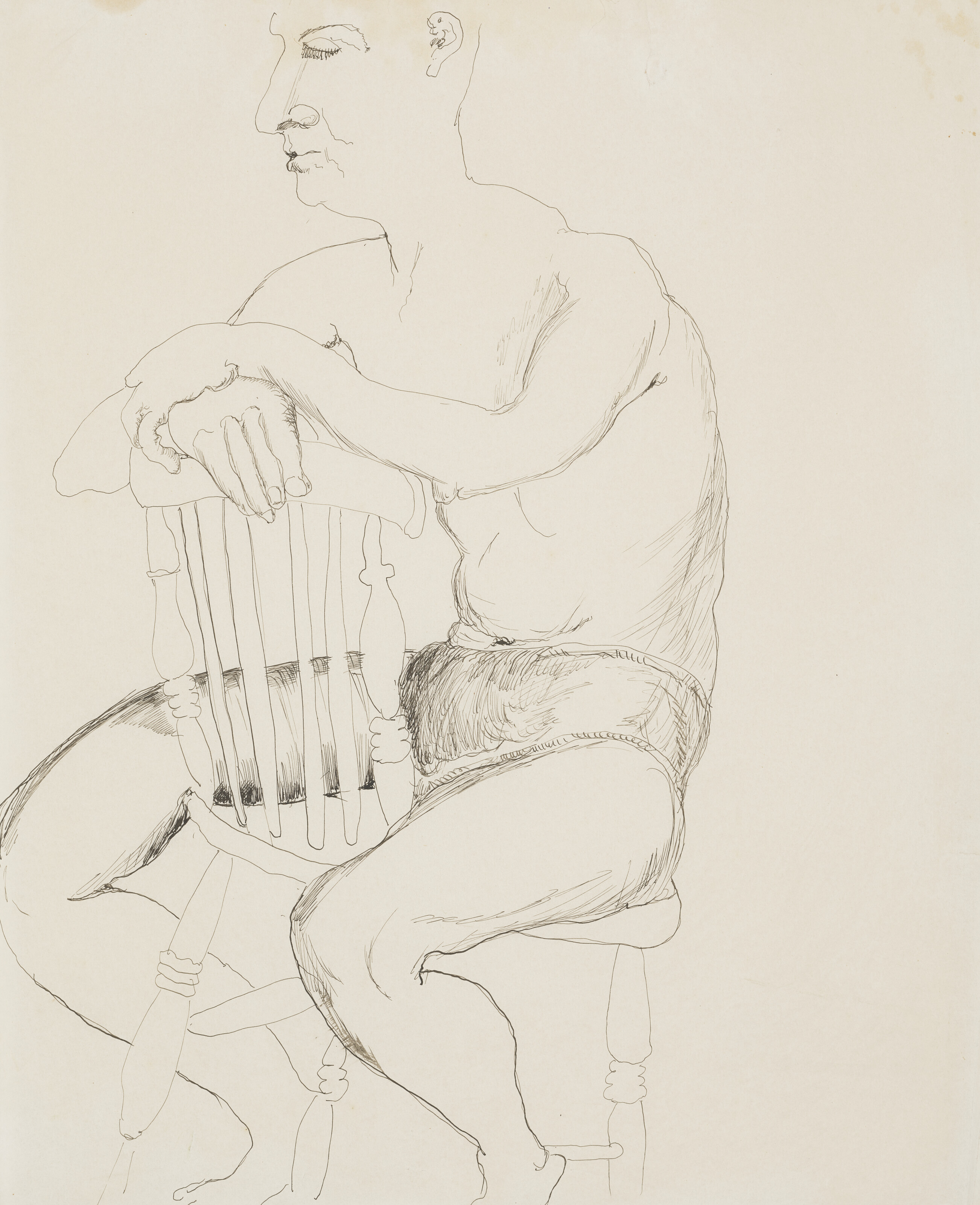 Lucian Freud — Man Seated on a Chair