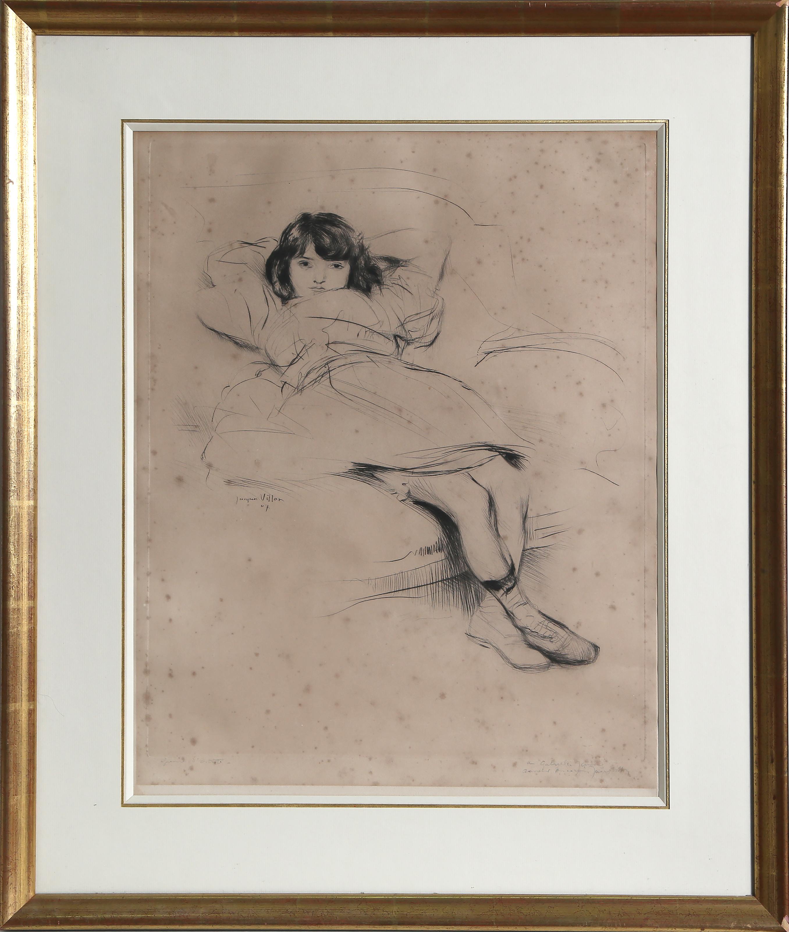 Jacques Villon — Renée on a Sofa