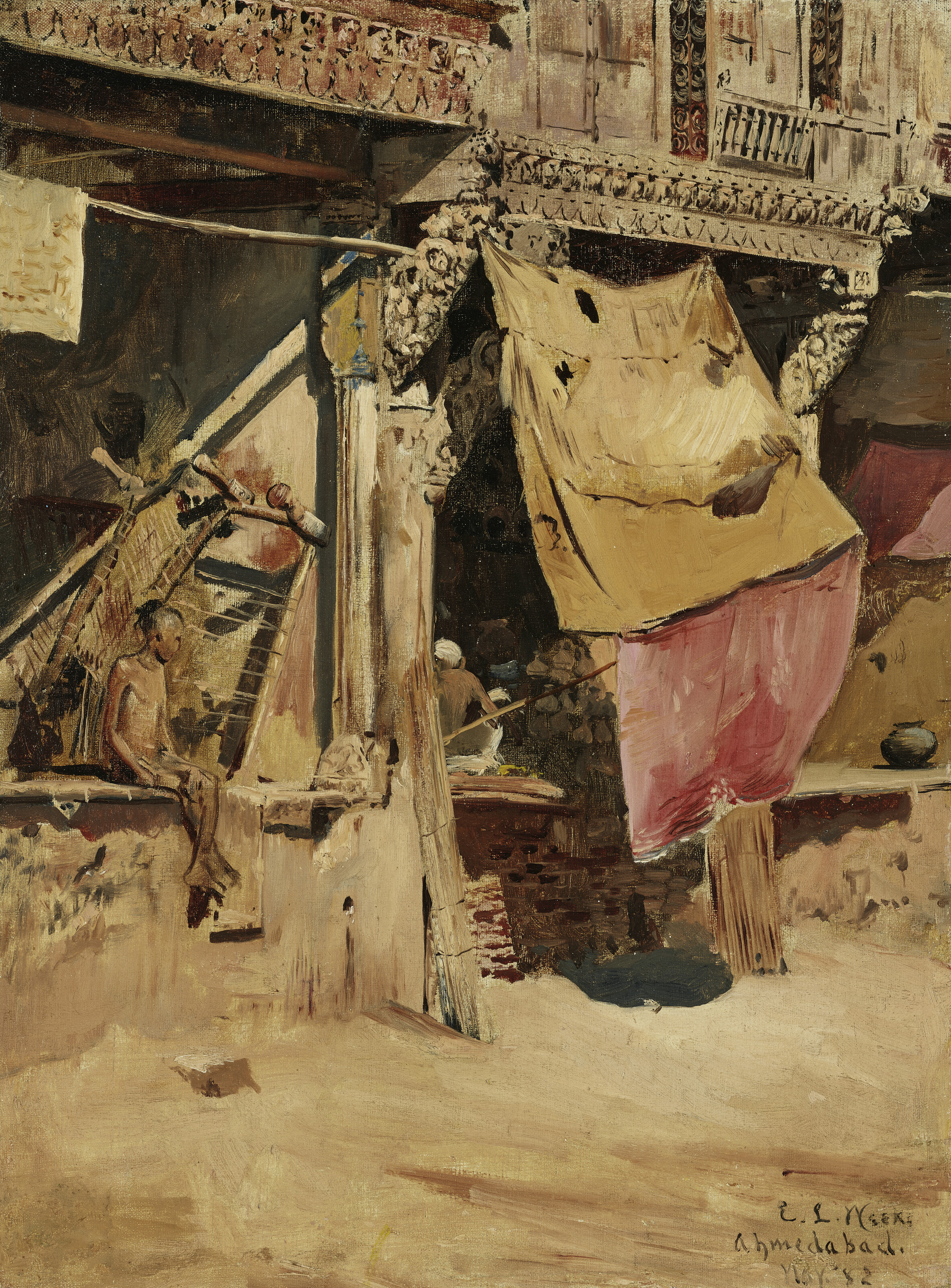 Edwin Lord Weeks — Old Shops and Carved Woodwork - Ahmedabad, India