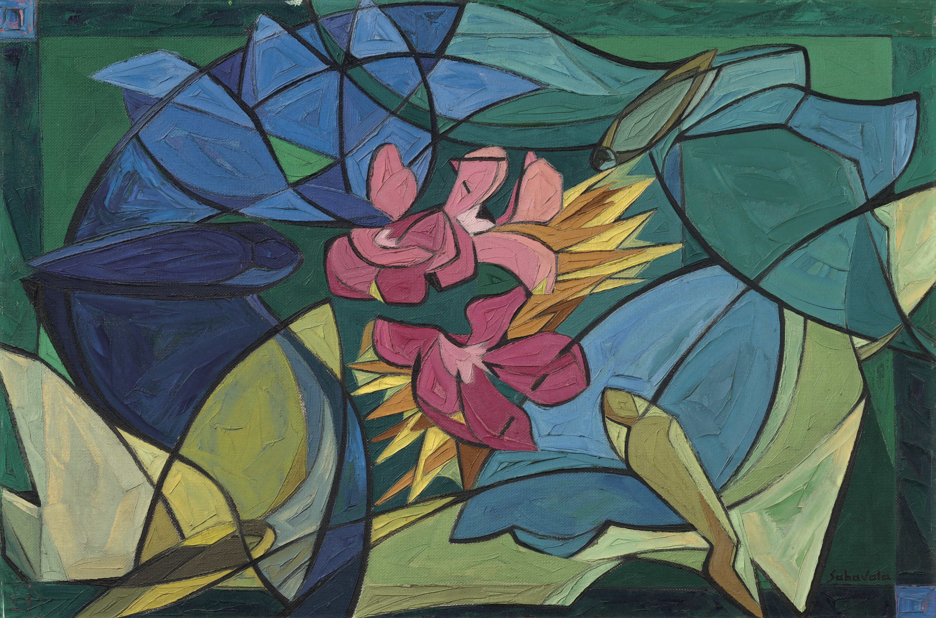 Butterflies Over Pink Blossoms