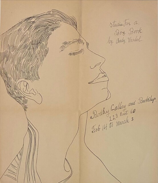 Andy Warhol — Studies for a Boy Book (Bodley Gallery Announcement)