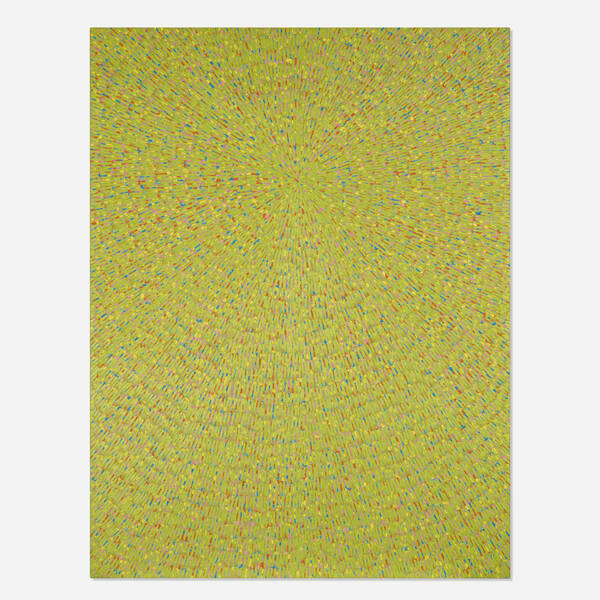 Jennifer Guidi — Guided by Nature's Infinite Wisdom (Painted Universe Mandala SF #12E Green - Natural Sand, Blue, Red, Orange, Yellow, Pink Ground)