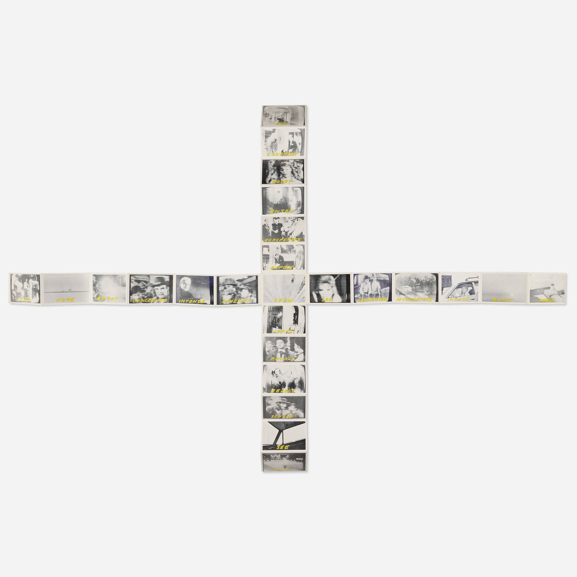 John Baldessari — Fable: A Sentence of Thirteen Parts (With Twelve Alternate Verbs) Ending in Fable