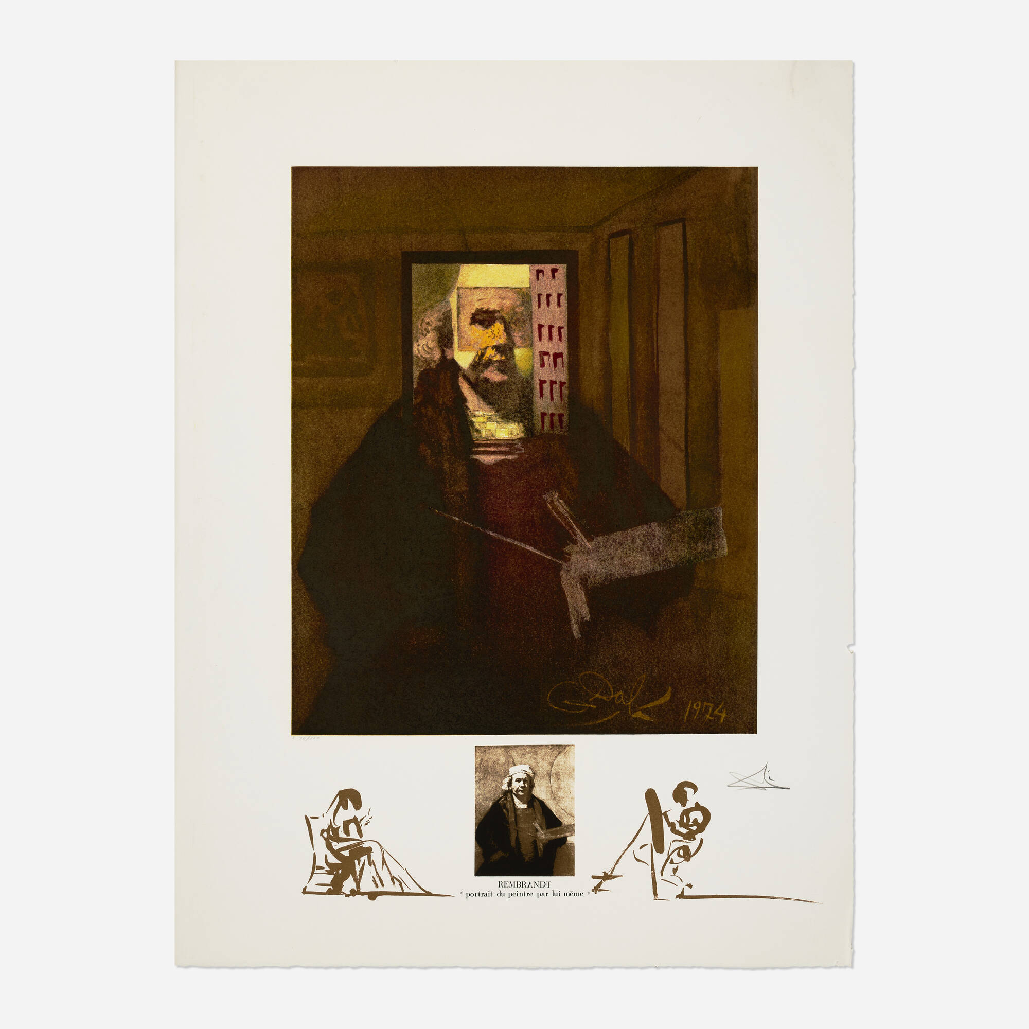 Salvador Dalí — Rembrandt: Portrait du peintre par lui-même (from the Changes in Great Masterpieces series)