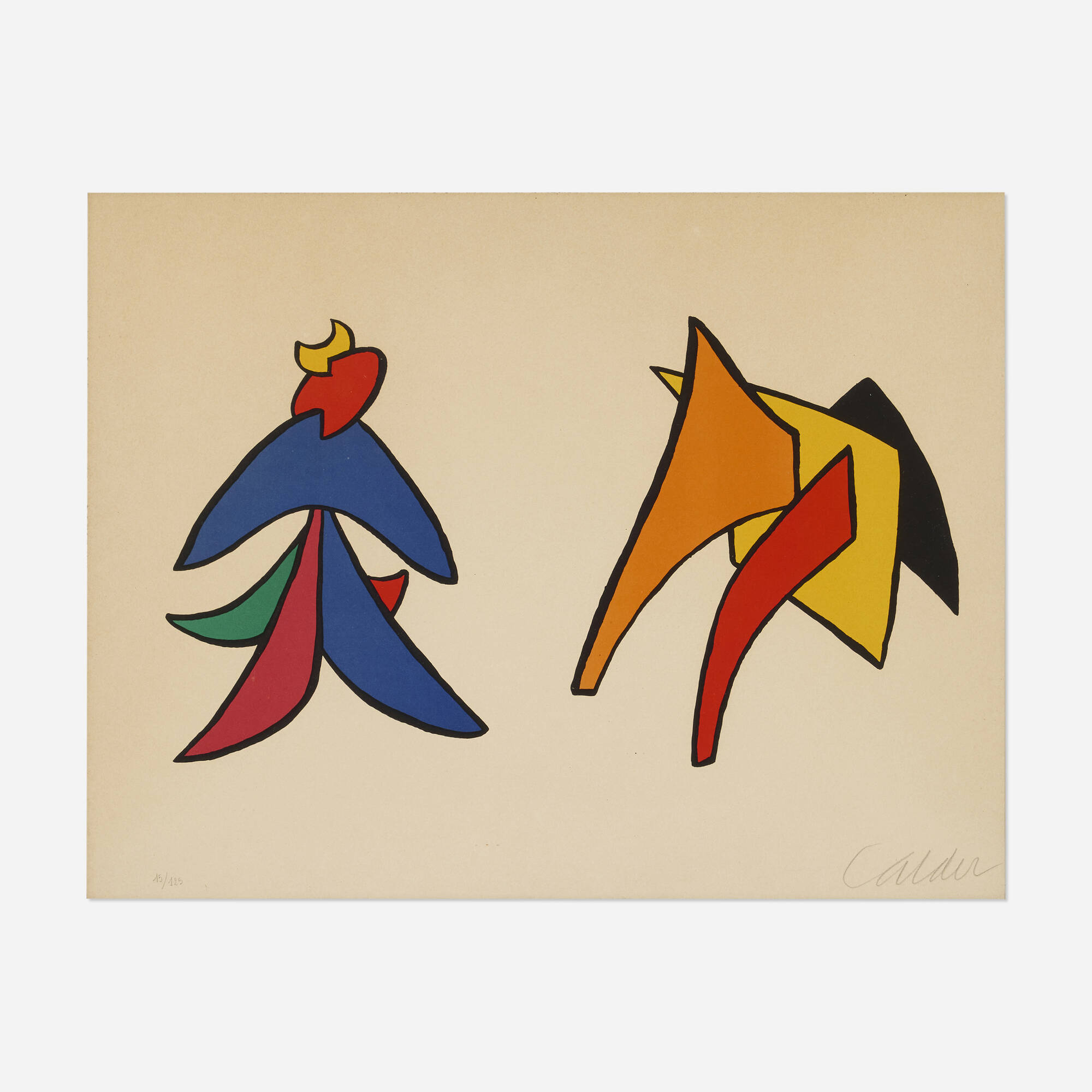 Alexander Calder — Lune jaune et porc qui pique (from the Stabiles series). c