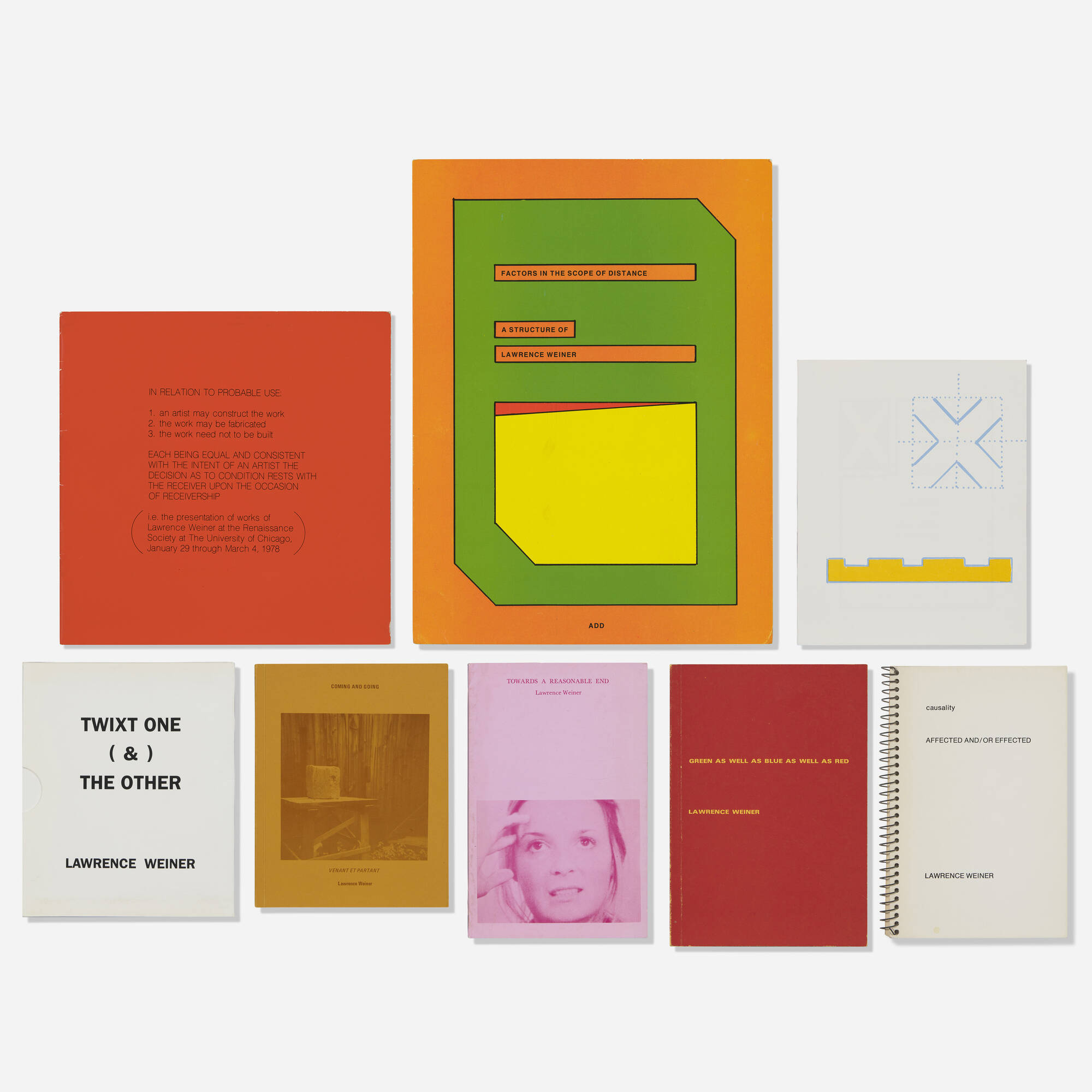 Lawrence Weiner — Collection of eight artist's books