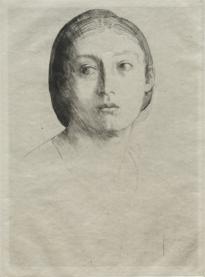 Alphonse Legros — Head of a Young Girl
