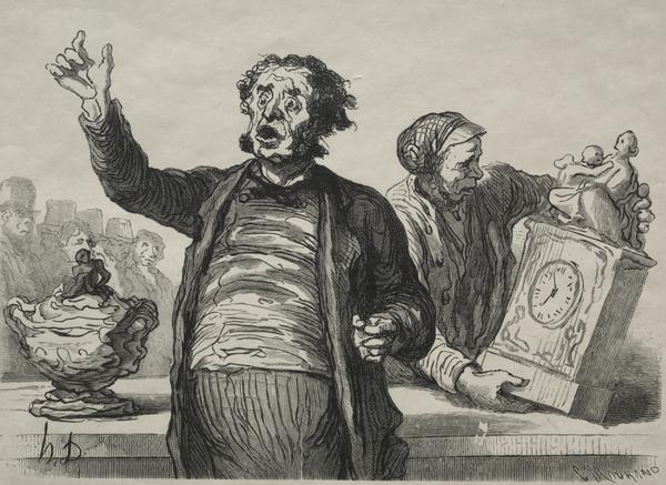 Honoré Daumier — The Auction House:  The Town Crier
