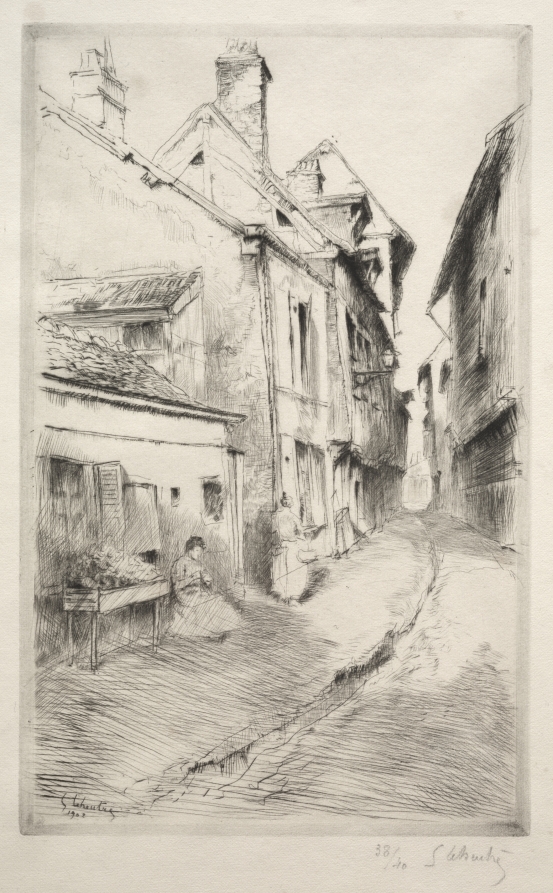 Gustave Leheutre — La rue de l'Ecole à Troyes