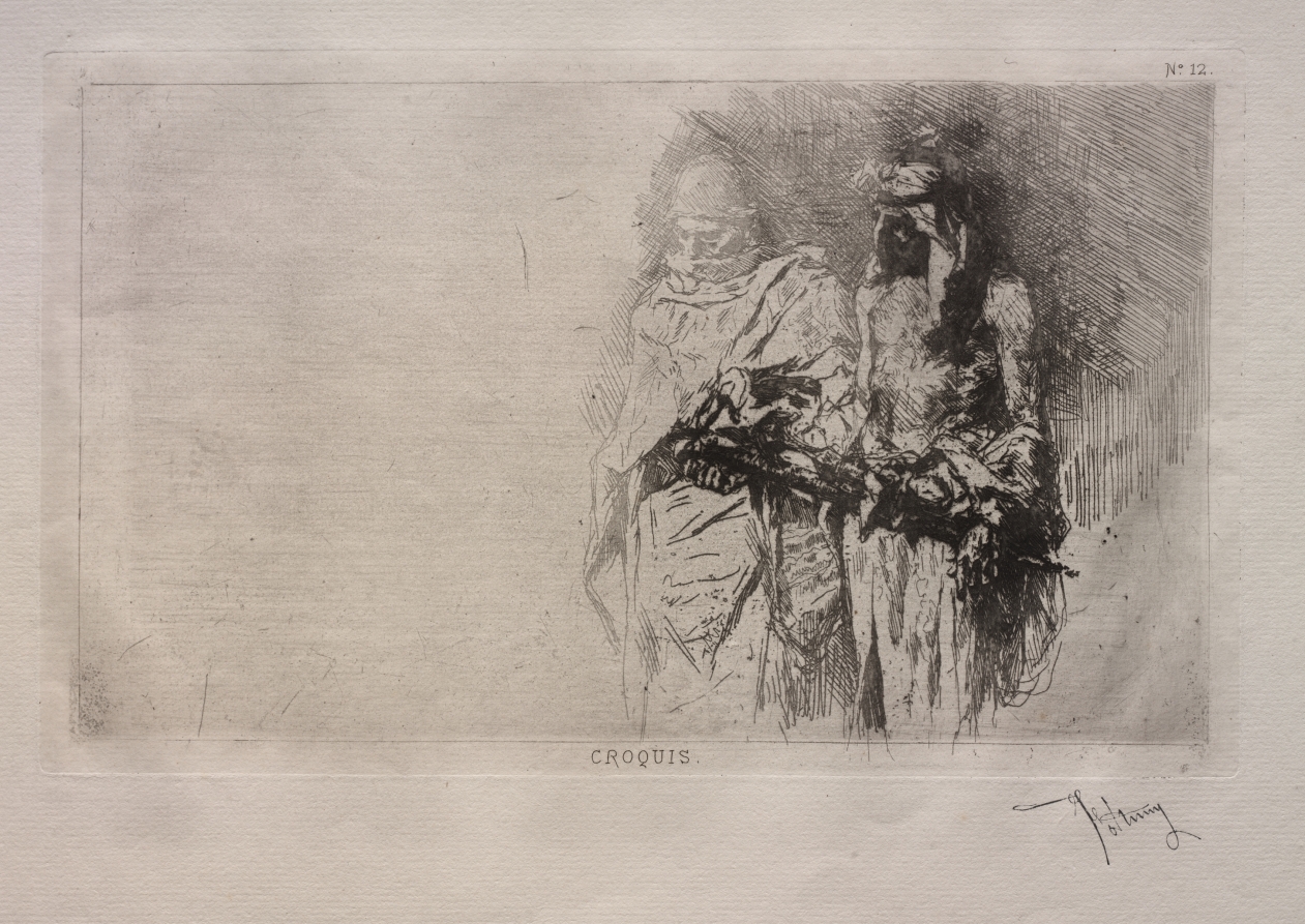 Mariano Fortuny — Sketch (Two Arabian Figures)